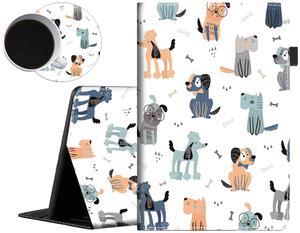 Case for All-New  Fire HD 10 (11th Generation, 2021 Release) and Fire HD 10 Plus Tablet, Leather Smart Cover with Auto Wake/Sleep, Cute Dog + Coasters