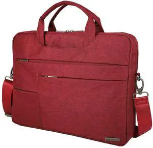 Canvaslove Multi-pockets Laptop Messenger Shoulder Case Bag For 13 inch 14 inch and 15.6 inch Laptop (Wine Red)