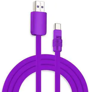 chubbycable Chubby 2.0 Fast Charging Cable Durable Soft Silicone USB C Cable 120W Extra Thick Phone Charger Cord Data Transfer Cord, Purple+Purple, USB-A to Type-C, 9.8 FT