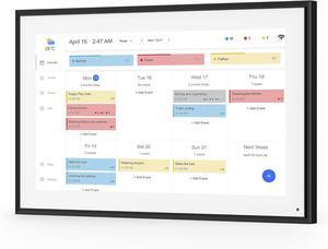 Calendar 15.6 Inch Digital Calendar & Chore Chart, Smart Touchscreen Interactive Display for Family Schedules Gift for Mother Mom Women Grandpa (Black)