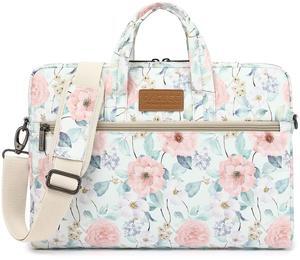 DACHEE Pink Rose Pattern 15 inch Waterproof Shoulder Messenger Bag for 14 to 15.6 inch Laptop