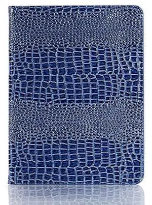 iPad Air-6 (13'') Case, iPad Pro-3 4 5 6 (12.9'') Case for Women, DMaos Crocodile Synthetic Leather Stand Folio Smart Cover with Pen Holder, Auto Sleep/Wake - Blue
