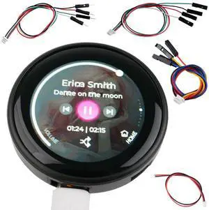DIYmalls 1.28" inch ESP32-C3 Round Display ESP32-2424S012C-I-Y(B) IPS Capacitive Touchscreen with Black Case 240x240 TFT LCD Module ESP32-C3-MINI-1U Development Board GC9A01 for Arduino IDE