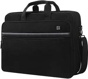 DOMISO 17.3 Inch Large Capacity Laptop Shoulder Bag Business Briefcase Office Computer Bag,Black