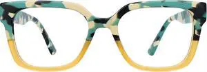 Blue Light Glasses - 98%+UV400 Filter,Acetate Preppy Rectangle Frame for Work/Gaming