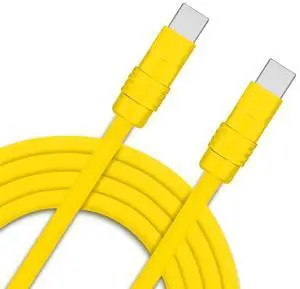 Chubby 2.0 240W USB C Cable Durable Fast Charging Cable Ultra-Thick Silicone Charger Cord Compatible with iPhone 15/16 Series, Samsung Galaxy, Yellow+Yellow, Type-C to Type-C, 9.8 FT