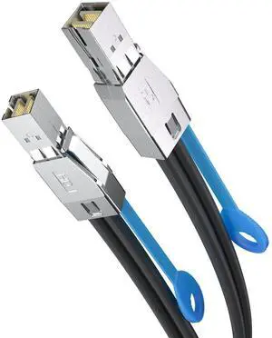H!Fiber.com 12G External Mini SAS HD SFF-8644 to SFF-8644 Cable, 12Gbps High Density HD Cable, 100 Ohms, 1.5-Meter(4.9ft), 28AWG, for Hard Disk Server, SAN, Raid Card