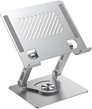 GuaziV 360deg Rotating Tablet Stand - Adjustable iPad Tablet Holder for Desk, Foldable iPad Swivel Stand for Home & Office (Argent Silver)