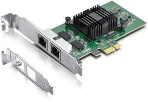 Gigabit Dual NIC with Intel 82576 Chip, 1Gb Network Card Compare to Intel E1G42ET NIC, 2 RJ45 Ports, PCI Express 2.1 X1, Ethernet Card with Low Profile for Windows/Windows Server/Linux, 2 Pack