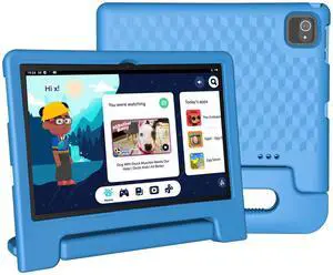 ITDULCET Kids Tablet 10 inch Android 14, 8GB RAM+64GB ROM 6000mAh Toddler Tablet for Children Teen, 2.4G & 5G WiFi, Dual Camera, 10.1'' IPS HD Screen Family Link Parent Control, 2-Year Warranty
