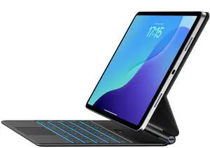 Jibrealg Keyboard Case for iPad 11th (A16, 2025) & iPad 10th Generation, Ultra-Slim Magic Keyboard with Multi-Touch Trackpad, 7 Colors Backlight, Floating Cantilever Stand, Black