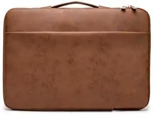 Kinmac 360° Heavy Duty Protective Laptop Computer Sleeve case Bag Cover with Handle for MacBook Pro 14 inch,14 inch-14.4 inch HP Lenovo Dell ASUS Acer Laptop (Coffee PU)