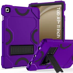 MARIWIVI Case for Samsung Galaxy Tab A9+ 11 Inch 2023 Model (X210/X216/X218), Heavy Duty Shockproof Rugged Protective Case for Galaxy Tab A9 Plus Tablet (Dark Purple+Black)