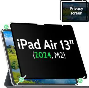 Mao Yeye Nano Privacy Filter Compatible with iPad Air 13 In,Removable Apple Ipad Air 13 Inch M2 / M3 (6/7th Gen,2024/2025) Screen Protector Anti-Glare Blue Light Film Bubble-Free Shield Case Friendly