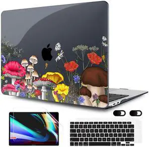 MEEgoodo for MacBook Air 13 inch Case 2021 2020 2019 2018 Released A2337 M1 A2179 A1932 with Touch ID, Plastic Hard Shell & Keyboard Cover Compatible with MacBook Air Case 13.3, Forest of Mushrooms