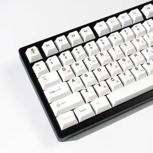 mintcaps 144 Keys White Korean Keycaps Cherry Profile Dye Sublimated PBT Keycap Set Suitable for 60% 65% 75% 100% Cherry Mx Switches Mechanical Keyboard