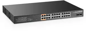 MokerLink 24 Port 2.5 Gigabit PoE Web Managed Switch with 2x10G SFP, 24 Port PoE IEEE802.3af/at/bt, 513W, L2 Managed Rack Mount Network Switch