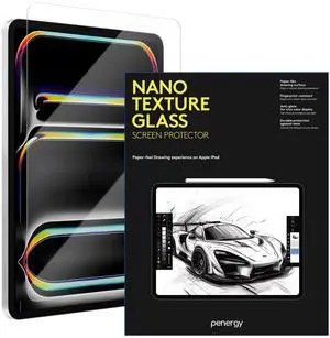 PENERGY Nano Texture Glass Screen Protector | iPad Pro 13" (M4, 2024) | Authentic Paper-Like Feel, Anti-Glare, Scratch-Resistant - Optimized for Apple Pencil Drawing & Writing