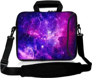 RICHEN 17 inch Laptop Shoulder Bag Carrying Case with Handle Fits 15.6/16/17/17.3/17.4 inch Laptop Notebook (16-17.3 inch, Purple Galaxy)
