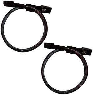 Saihisday 2.62FT Mini SAS SFF-8087 to Right Angle Mini SAS SFF-8087 Wire Cable (2 Pack, Indoor, High Speed, Male-to-Male, Server/Workstation Compatible)