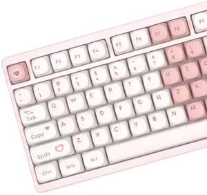 Pink Adorable Keycaps - 129 PBT Keycap Set for Mechanical Keyboards, Compatible with Cherry MX, Gateron, and More - Cute Aesthetic Keyboard Upgrade for Gamers & Typists