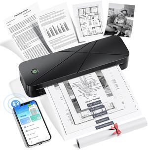 Portable Printers Wireless for Travel, Inkless Thermal printer for Phone & Laptop, Bluetooth Small Compact Mobile Printer for Vehicle Home Use School Office, Support 8.5" X 11" US Letter & A4 Size