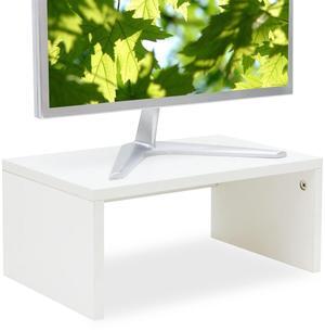 TEAMIX 6.7 inch Height Monitor Stand Riser, Wood Monitor Riser with Storage for Desk Small Monitor Stand TV/Screen/PC/Laptop Riser Computer Stand Desktop Shelf (White-Higher)