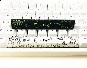 MECHKYP Novelty Spacebar Artisan Keycap PBT Dye Subbed 6.25u 6.5u Custom Keycaps Cherry Profile for Standard ANSI Cherry MX Mechanical Gaming Keyboards (6.5u E=mc² (White))