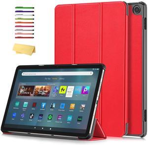 UUcovers Stand Case for  Kindle Fire Max 11 Tablet (13th Generation, 2023 Release) with Auto Wake/Sleep Trifold [Multi-Angle] Slim Lightweight Hard Shell PU Leather Folio Shockproof Cover, Red