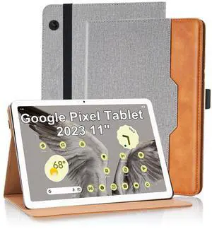 Varohix Case for Google Pixel Tablet 2023 11 inch Magnetic PU Leather Folio Adjustable Stand Case Foldable Card Holder Multi-Angle Viewing Stand Cover,Grey