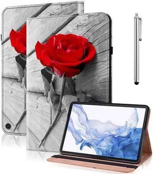 VODEFOX for All-New Kindle Fire HD 10 Tablet Case 13th Generation 2023 Release 10.1", PU Leather Folio Stand Cover with Card Slots for Fire HD10 & HD 10 Plus Tablet 2023 - One Rose