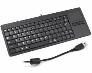 Wisoqu Builtin Touchpad HUB Port Wired Keyboard, Mute USB Keyboard, Antislip Mat for Desktop Laptop Computer