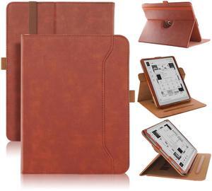 Xuanbeier Case Compatible with BOOX Tablet Go 10.3 ePaper E Ink Tablet,Multi-Angle Viewing Protective Cover with Pocket,Handstrap and Pen Holder,Auto Wake/Sleep,Brown