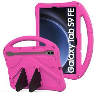 YRH for Samsung Galaxy Tab S9 FE 5G/S10 FE Tablet Case Kids 10.9-inch, Kids EVA Protective Cover with Stand Handle, Pink