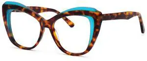 Zeelool Cat Eye Blue Light Blocking Reading Glasses for Women Fashion Clear Lens Eyeglasses Frame Akelia ZJGA601073-03 Blue/Demi