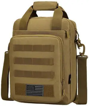 ZHIERNA Tactical Messenger Bag, Tactical Briefcase for Men Tactical Laptop Bag Heavy Duty MOLLE Shoulder Pack Handbag for Men(Coyote)