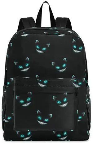 ZzWwR Cute Cheshire Cat Faces Pattern Casual Polyester Computer Backpack Large Daypack for Business Sport Travel School Bookbags