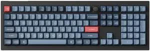 Keychron V6 Max Fullsize Custom Wirless Mechanical Keyboard, 2.4 GHz/Bluetooth/Wired 3-Mode RGB Backlight QMK/VIA Programmable Macro, Hot-Swap Gateron Jupiter Red Switch PBT Keycaps for Mac Windows