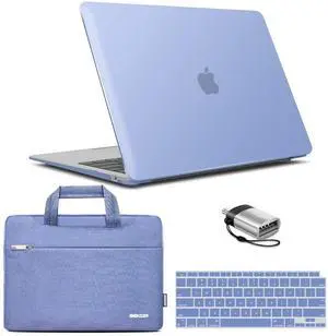 IBENZER Compatible with New MacBook Air 13 inch Case 2022 2021 2020 M1 A2337 A2179 A1932, Hard Shell Case & Sleeve & Keyboard Cover & Type C for Mac Air 13 with Touch ID, Serenity Blue, MAT13-SRL+3