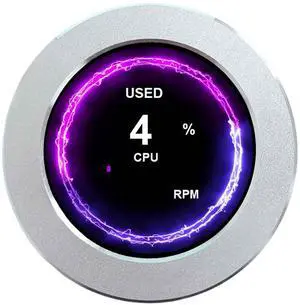 VSDISPLAY 2.1 Inch Round LCD Screen 480x480 CPU Temperature Date Monitoring Display for Computer PC Case Liquid Cooler,Silver