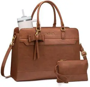 LOVEVOOK Laptop Tote Bag for Women,Leather Work Bag, Waterproof Business Teacher Bag,Large Computer Handbag Purse Briefcase,Office Gifts for Women