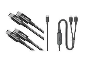 Anker USB C Cable, New Nylon Type C 60W(3A) Charger (3.3ft, 2Pack) and 2-in-1 140W Max (4ft)