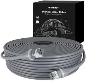 FIRMERST 150FT Starlink Gen 3 Outdoor Extension Cable  Weatherproof, UV Protected, Plug and Play