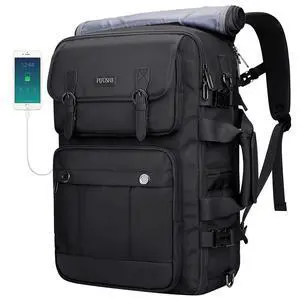 PIJUSHI Travel Backpack for Women Men Carry on Luggage Backpack Convertible Large Laptop Duffel Bag for Airplanes(PE049 Black)