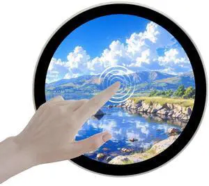 VSDISPLAY 5 Inch Round Touch Display Monitor 1080x1080 Resolution 400Nits IPS LCD Screen Supports Mini H Video Input