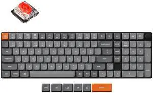 Keychron K17 Max 96% Layout Ultra-Slim Wireless Custom Mechanical Keyboard, QMK/Launcher Programmable Bluetooth/2.4 GHz/Wired RGB Backlit NKRO, Low Profile Gateron Red Switch for Mac Win Linux
