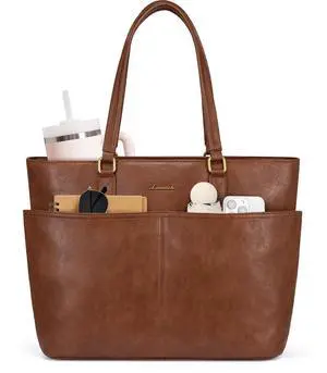 LOVEVOOK Laptop Tote Bag for Women, 17.3 inch Laptop Vintage Work Bags for Teacher/Nurse Large Computer Bag for Office, Briefcase Handbag Gifts for Women