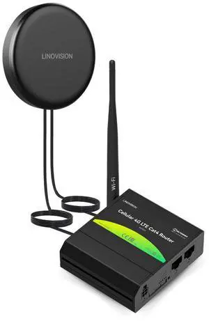 LINOVISION Industrial Teltonika RUT241 4G Cellular Router with Upgraded 2-in-1 4G Antenna, Automatic Failover, Advanced VPN, Certified by Verizon/AT&T/T-Mobile for North America
