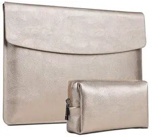 xisiciao, Surface Pro 11th/10/9/8/7/6/5/4/Pro X Sleeve case, for Microsoft 12-12.3-13 Inch Tablet Waterproof Ultrathin Carrying Cover with Small Bag (Pale Gold)