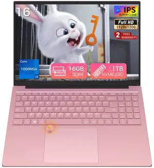 Auusda 16" FHD Traditional Laptop Computers, i3 Processor 16GB RAM 1TB SSD, WiFi 6 Bluetooth 5.3, Pink Laptops Notebook for Home Office Study, Type-C, Backlit Keyboard, Fingerprint Unlock, Win11 Pro